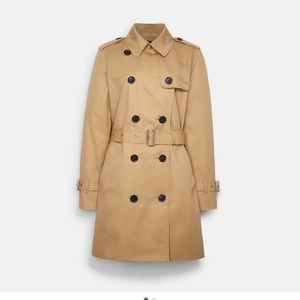 NWT Coach Mid The Trench Coat in Classic Khaki